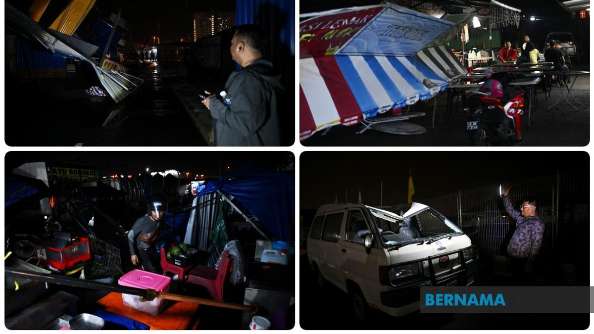 Violent Storm Devastates Metrocity Night Market in Kuching, Forces Closure
