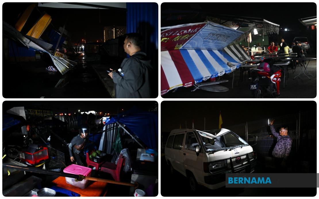 Violent Storm Devastates Metrocity Night Market in Kuching, Forces Closure