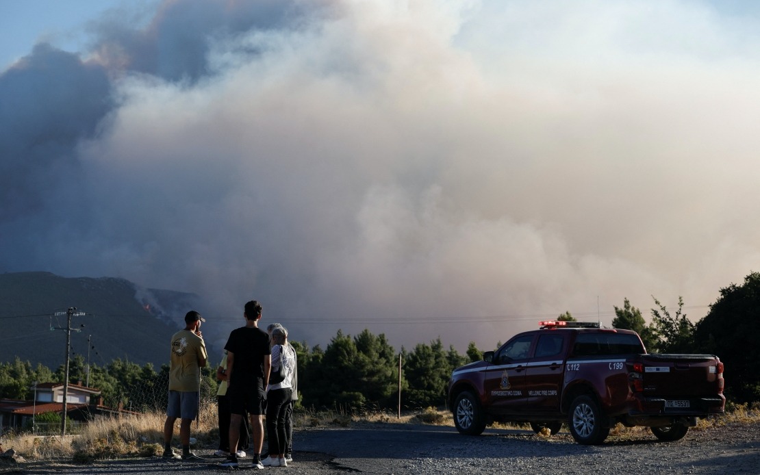 Greece Battles Massive Wildfires as Flames Encroach on Megara Near Athens