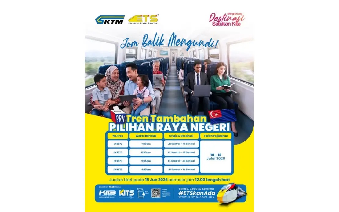 KTMB Ramps Up ETS Capacity for Johor Election Voting Rush