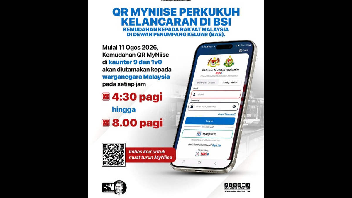 MyNIISe QR Users Get Priority Immigration Lane at Bangunan Sultan Iskandar
