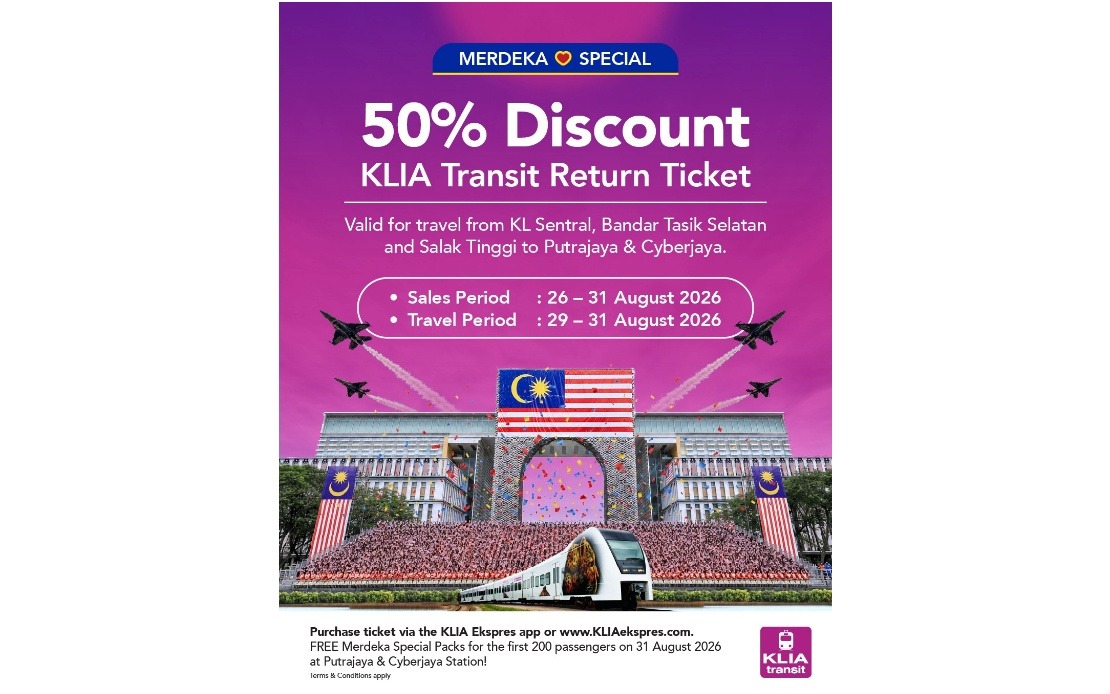 ERL Sweetens National Day Travel to Putrajaya with 50% KLIA Transit Discount