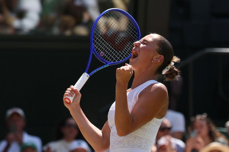 Kostyuk sweeps past Paolini to reach Wimbledon semi-finals