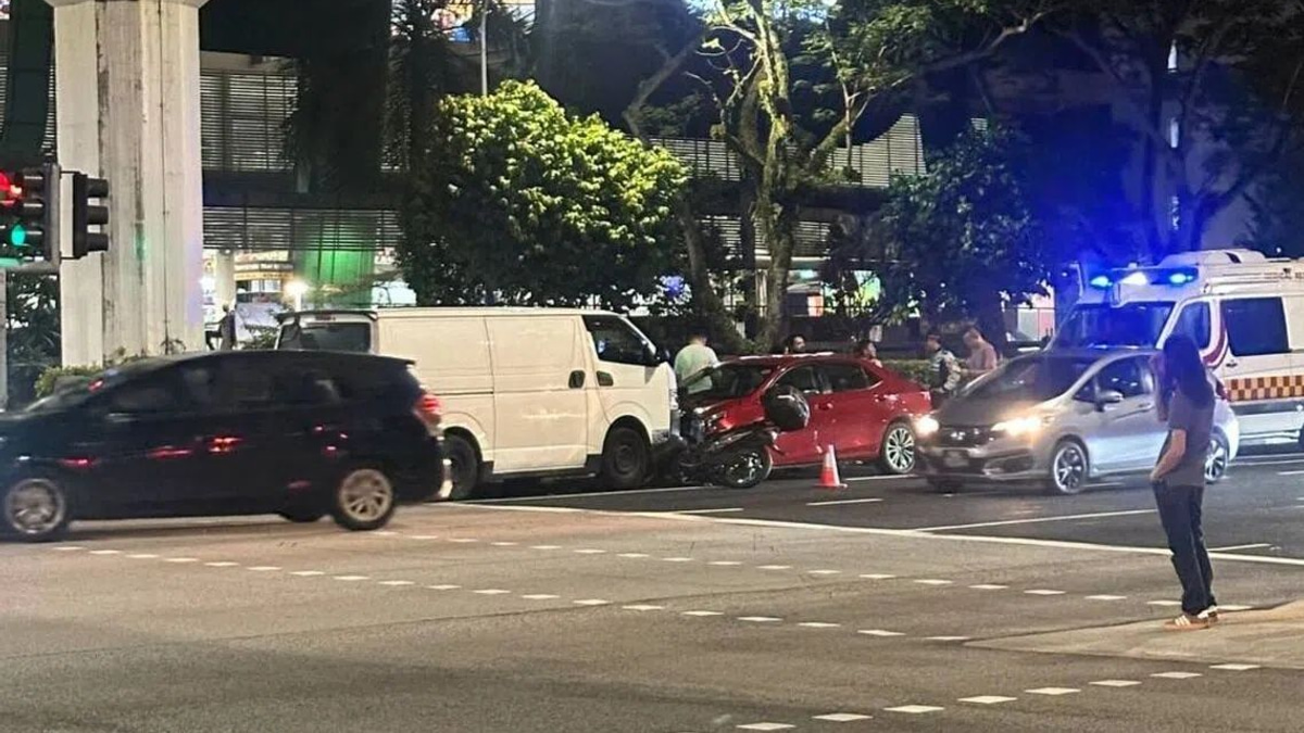 Van driver arrested for drug-impaired driving after multi-vehicle collision in Singapore