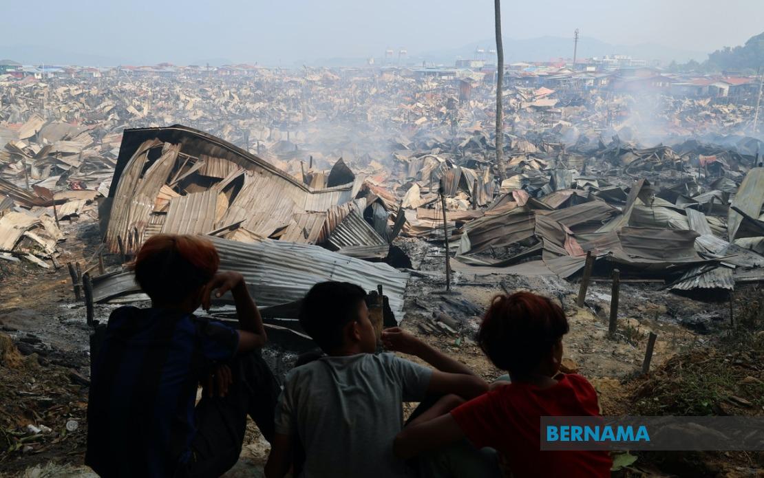 Sabah to Provide RM3,000 Aid Per Household After Kampung Lok Buta Fire