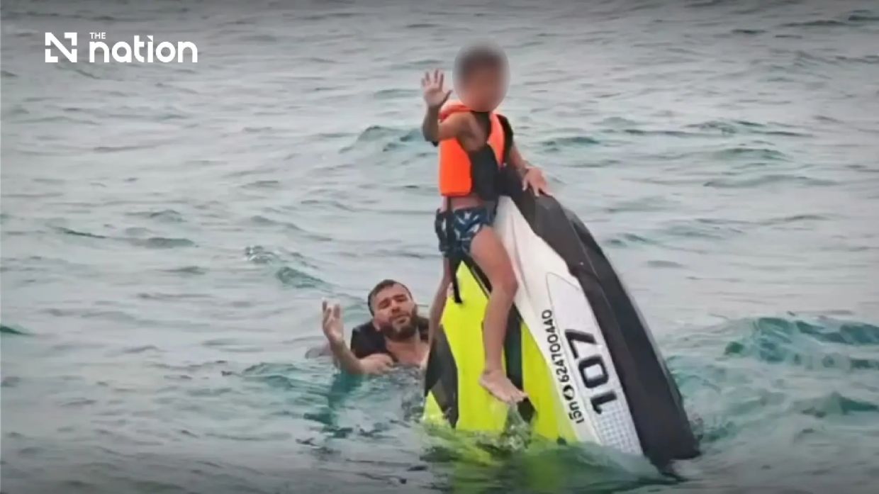 French family of three rescued after 16 hours adrift off Thai island