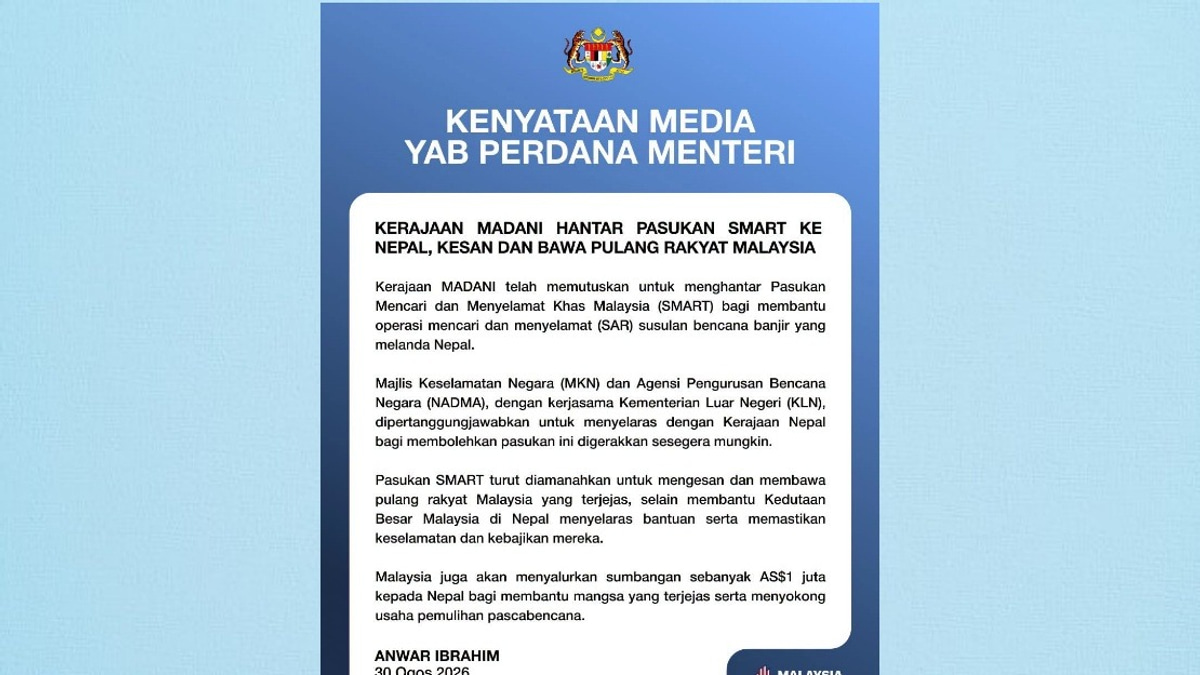 Malaysia Mobilizes SMART Team and US$1 Million Aid for Nepal Flood Disaster