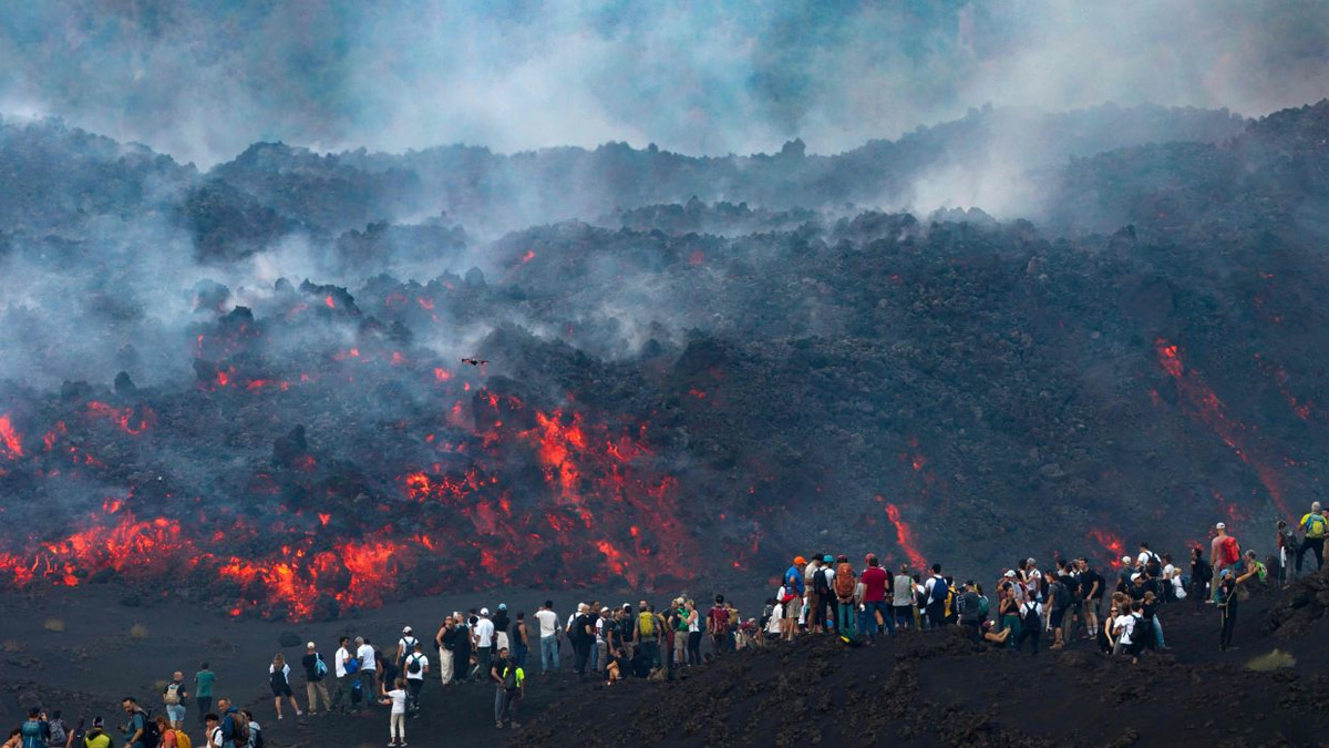 Europe's Most Active Volcano Draws Crowds Despite Safety Concerns as Mount Etna Erupts
