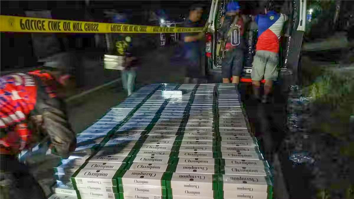Police officer and businessman held over nearly P1.9 million cigarette smuggling haul in Zamboanga