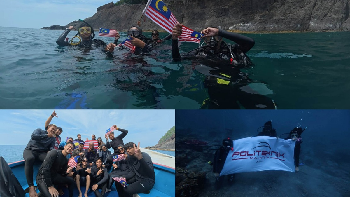 Politeknik Jeli Makes Waves With Underwater Flag Display for National Day