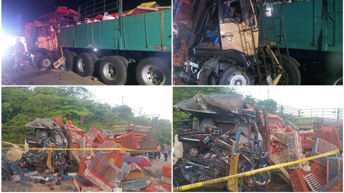 Three Dead in Chicken Lorry Crash on East-West Highway in Tanah Merah