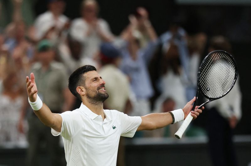 Djokovic Edges Past Auger-Aliassime in Epic Wimbledon Quarter-Final, Sets Up Sinner Showdown