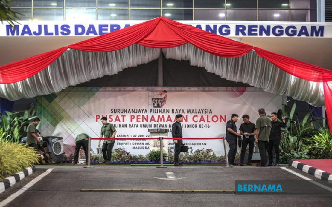 Johor state election nomination process gets under way across 56 centres
