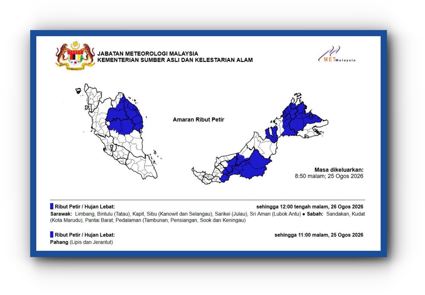 MetMalaysia Tracks Tropical Storm in Northwest Region; No Immediate Threat to Malaysia