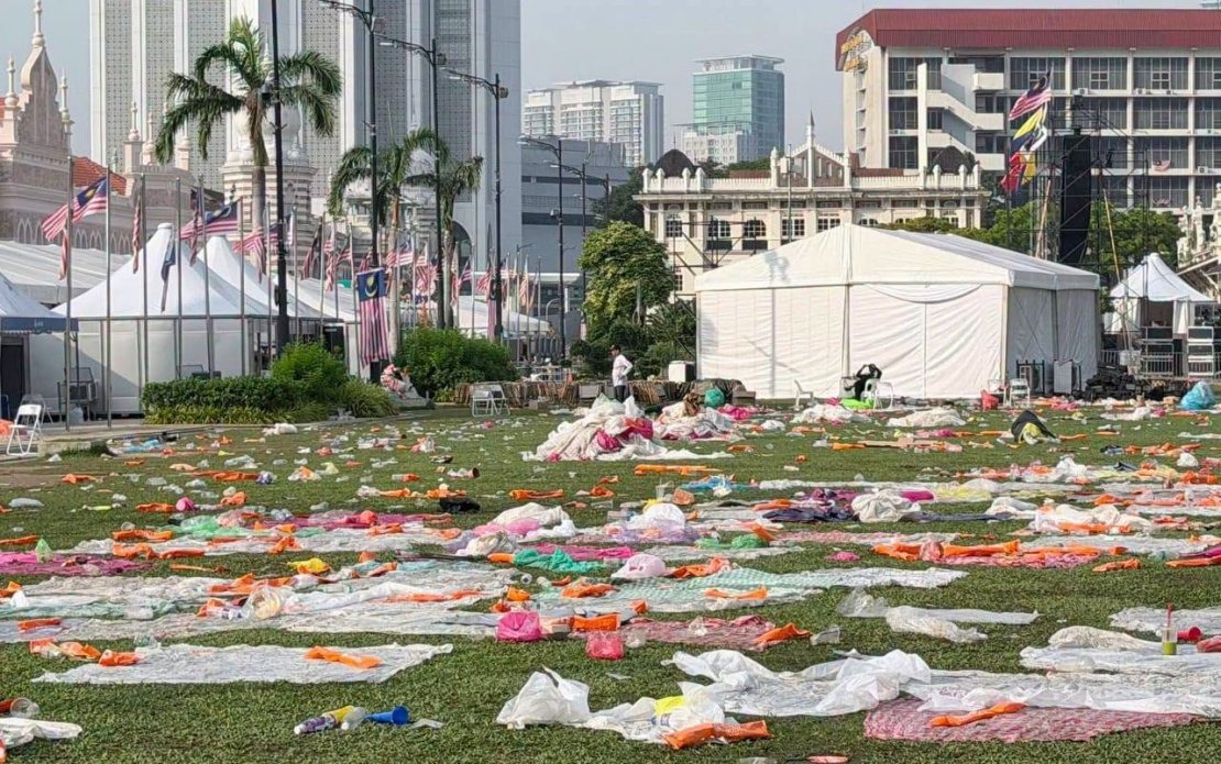 DBKL Launches Cleanup Drive at Dataran Merdeka Following World Cup Final Crowds