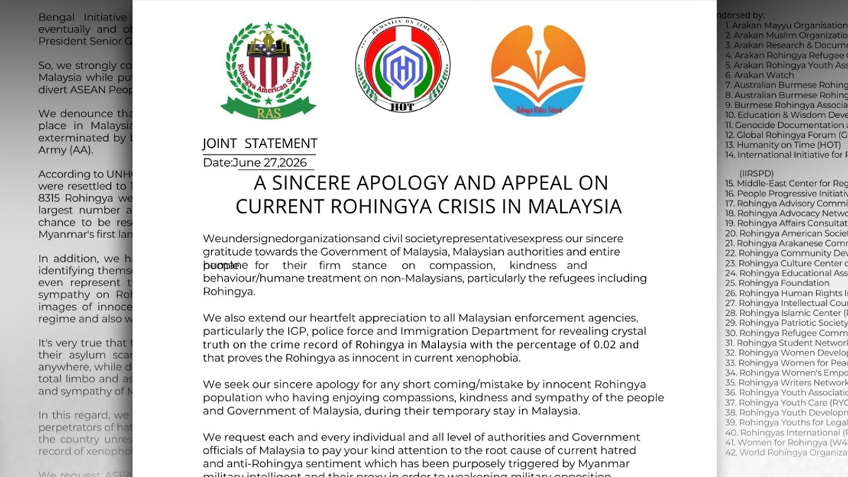 MAHAR Welcomes Rohingya NGOs' Apology, Pushes for Broader Community Integration