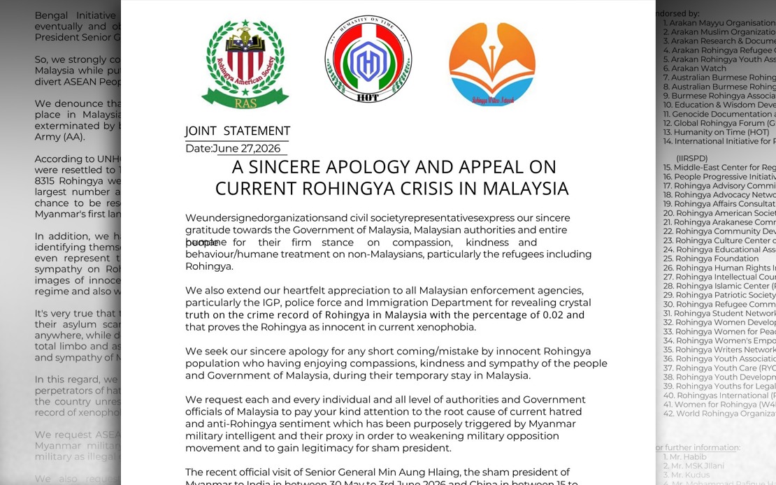 MAHAR Welcomes Rohingya NGOs' Apology, Pushes for Broader Community Integration