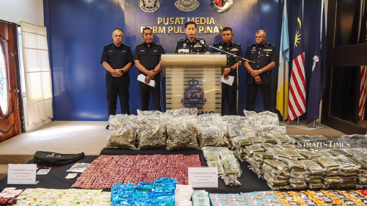 Penang Police Dismantle Three Drug Networks, Arrest Seven and Recover RM3.2 Million in Narcotics