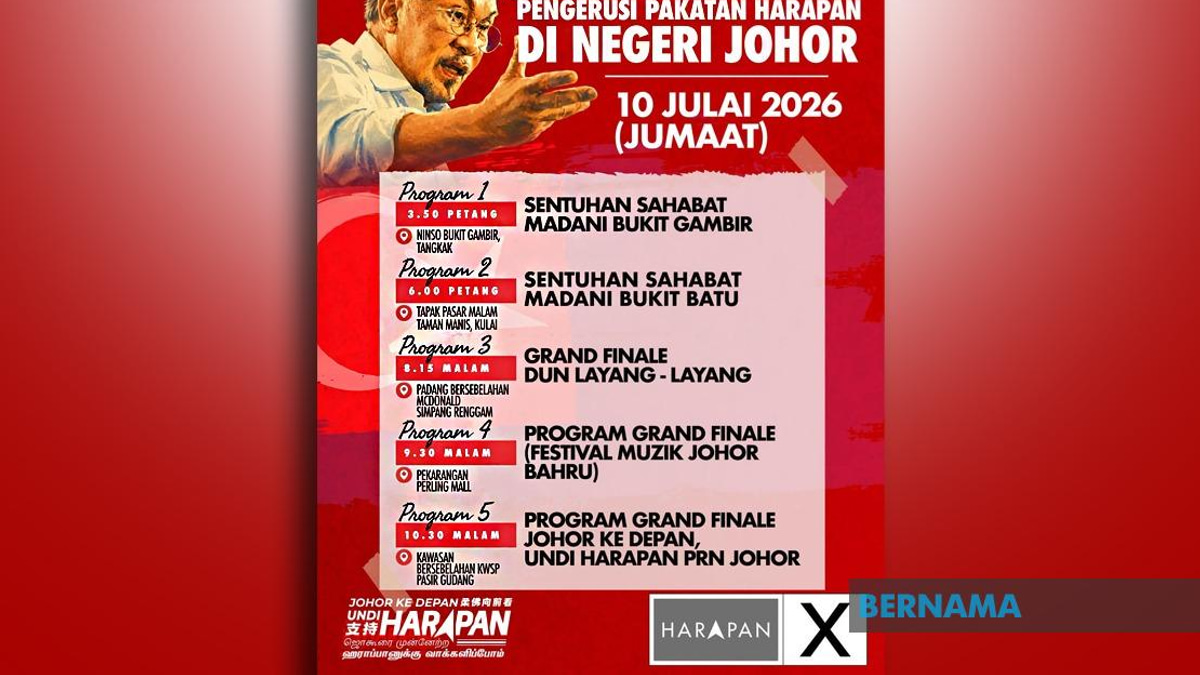Anwar Launches Final Campaign Push Across Five Johor Constituencies Before Election