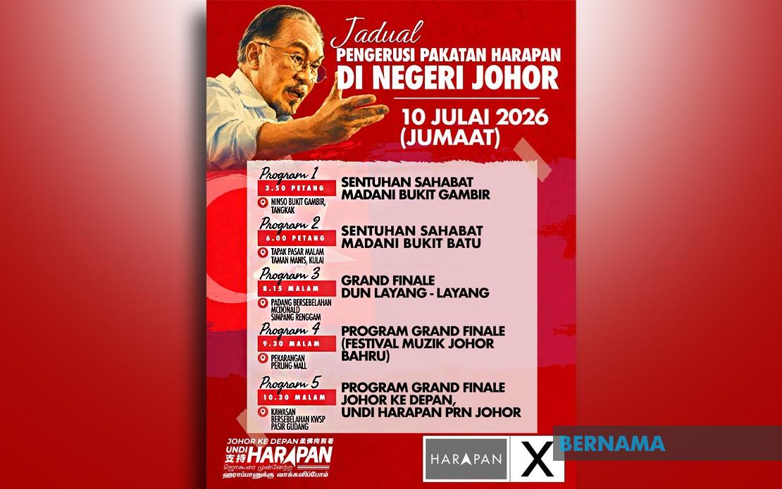 Anwar Launches Final Campaign Push Across Five Johor Constituencies Before Election