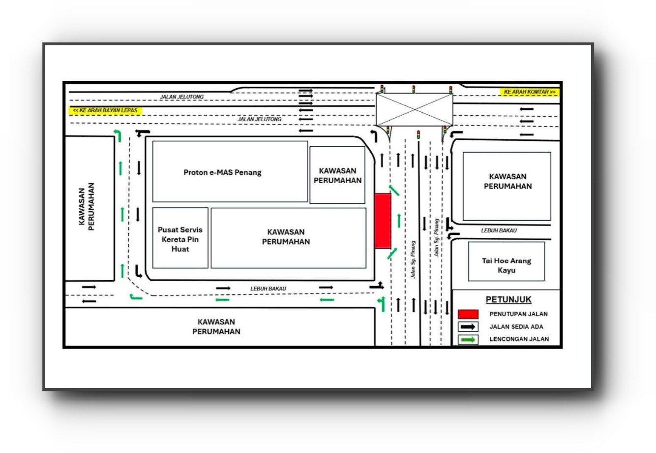 Penang Road Closure: TNB Utility Works to Disrupt Sungai Pinang Traffic for 10 Days