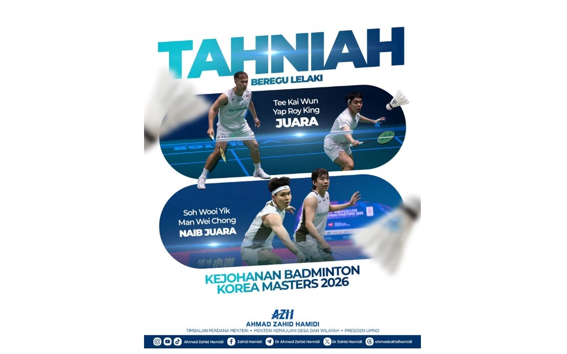 Ahmad Zahid Hails Malaysian Badminton Doubles Dominance at Korea Masters