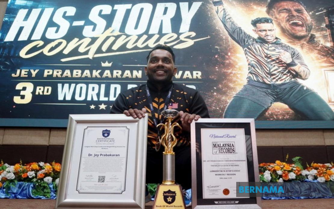 Dr Kjey Sets Third World Record in 18-Hour Fitness Challenge, Dedicates Feat to Late Father