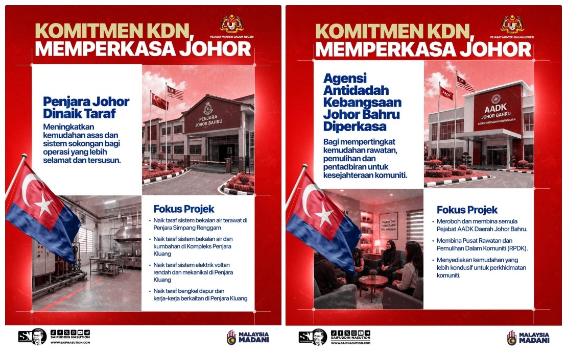 Home Ministry To Strengthen Johor's Security And Services Infrastructure