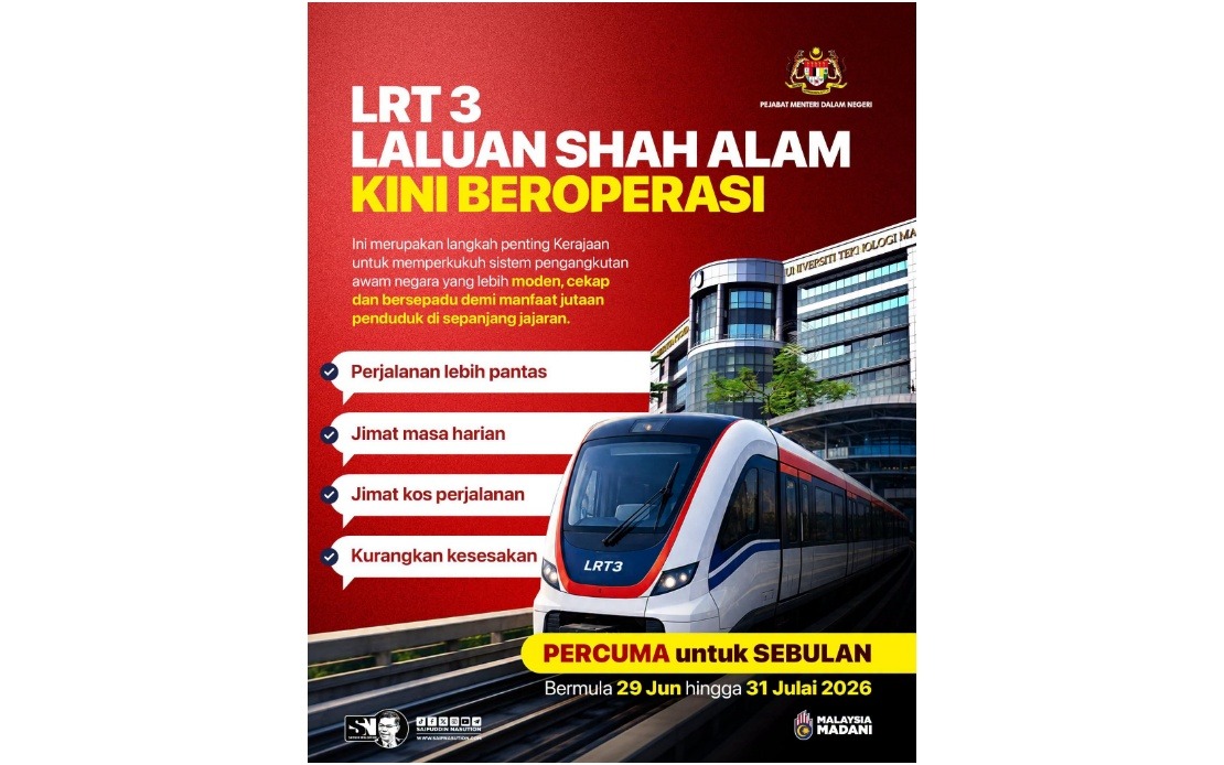 Shah Alam LRT3 Launch Marks MADANI Government's Push for Modern Public Transport