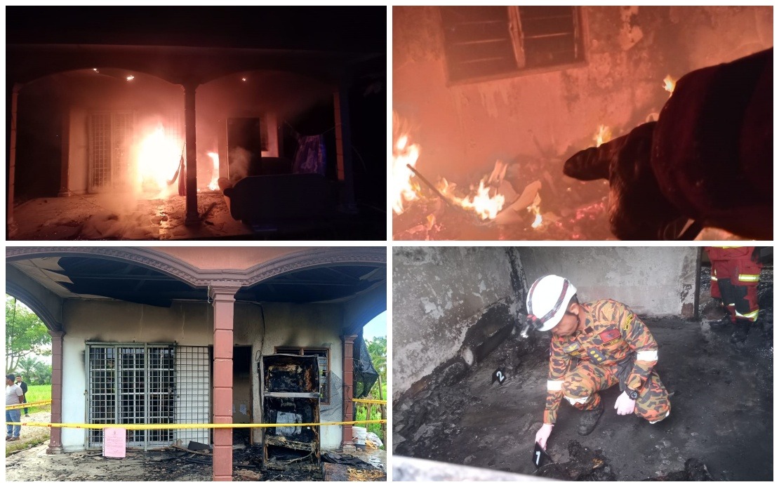 Myanmar Refugee Family Perishes in Perak House Fire; Wife Survives with Burns