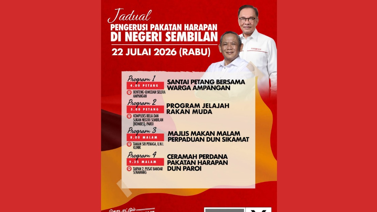 Anwar Launches Negeri Sembilan Campaign Push as PH Seeks to Retain State