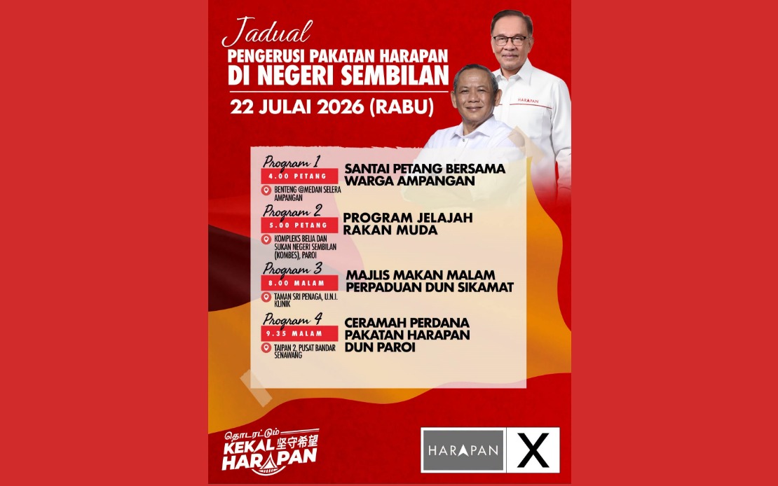 Anwar Launches Negeri Sembilan Campaign Push as PH Seeks to Retain State