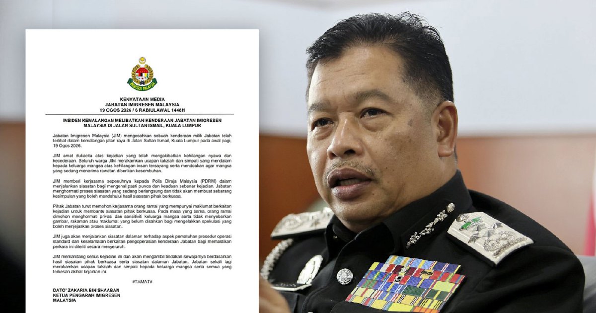 Immigration Department to launch internal investigation after fatal Jalan Sultan Ismail crash