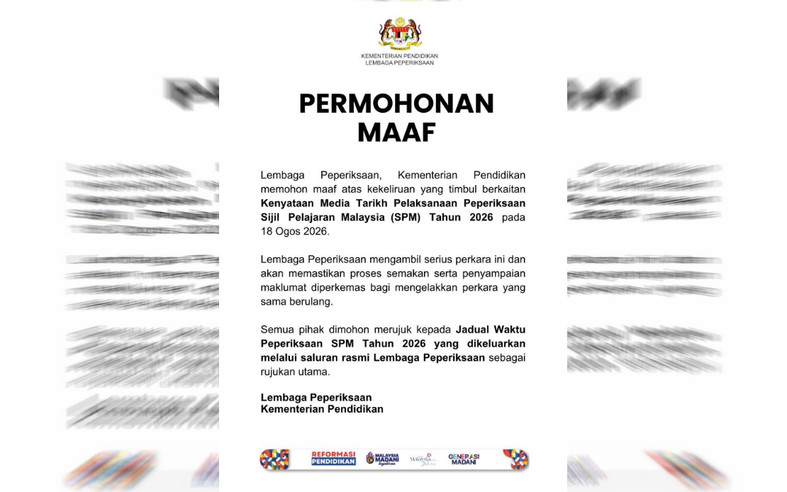 Education Ministry's Examination Board Issues Apology Over SPM 2026 Schedule Confusion