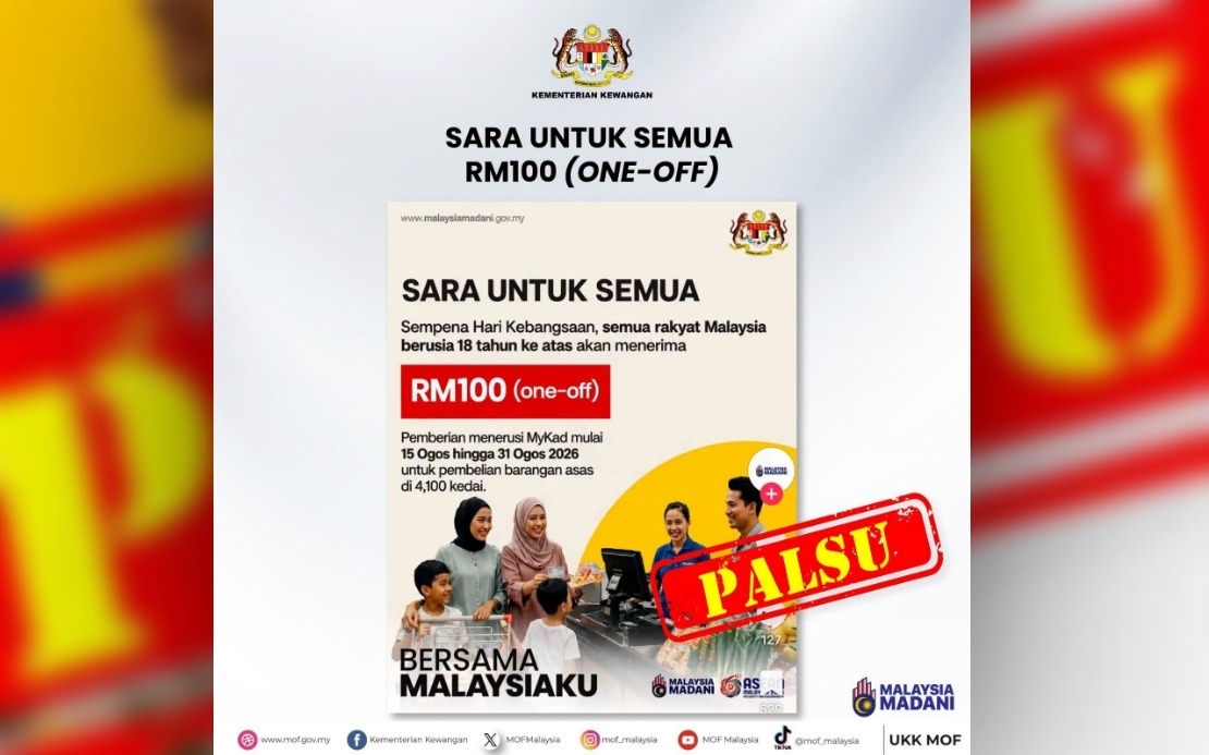 Ministry of Finance Dismisses False Claim of RM100 SARA Payment for National Day